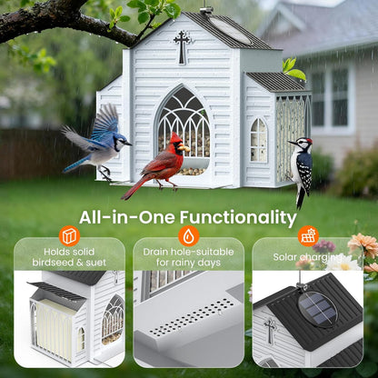 🔥Church-Shaped Metal Solar Bird Feeder🎁Buy 2 Free Shipping
