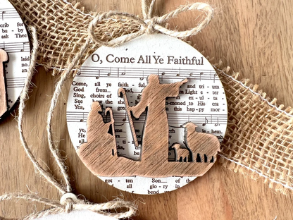 ✨Music Sheet Nativity Ornament